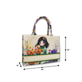 Tote Bag Designed with Flowers and Doll