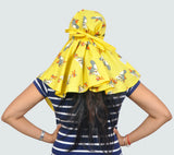 Sun protection cap scarf(yellow)without pom