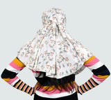 Sun protection cap scarf(white)without pom