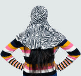 Sun protection cap scarf (Zebra) without pom