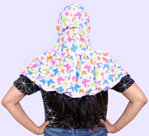 Sun Protection Cap scarf(Butterfly)with pom