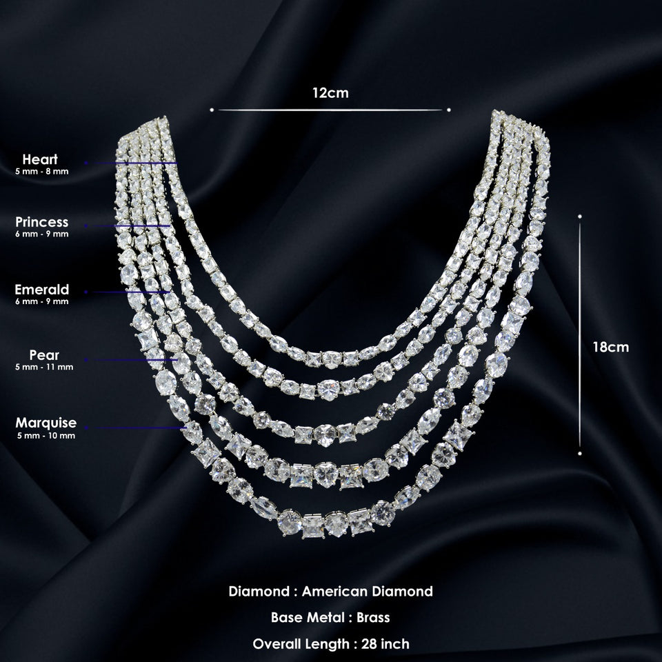 Three-Tone Layer Diamond Necklace – YESSAYAN - LA